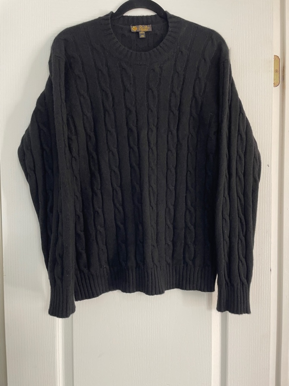 Loro Piana sweater for Neiman Marcus pure dense cashmere black cable knit M